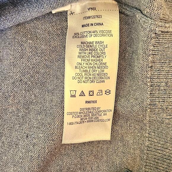 Nautica Men's Sweater Pullover Long Sleeve Light Blue Medium - Picture 4 of 6